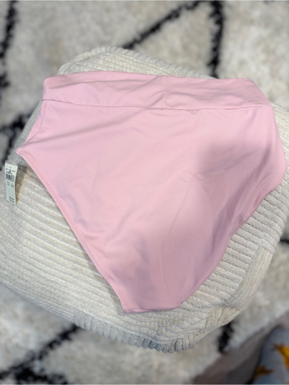 Aerie Crossover High Waisted Bikini Bottom Pink NWT Medium M - Picture 8 of 8